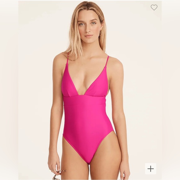 J.Crew Plunge one-piece in Radiant Fucshia - Picture 1 of 7